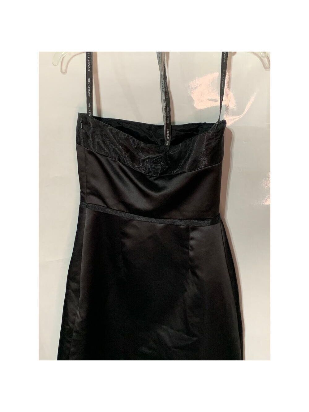 Bill Levkoff Women's Formal Prom Cocktail Fitted A Line Strapless Black Size 4 - Picture 6 of 9